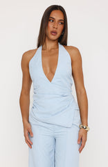 Fun In The Sun Halter Top Baby Blue