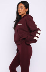 Gone Away Boxy Zip Front Hoodie Merlot