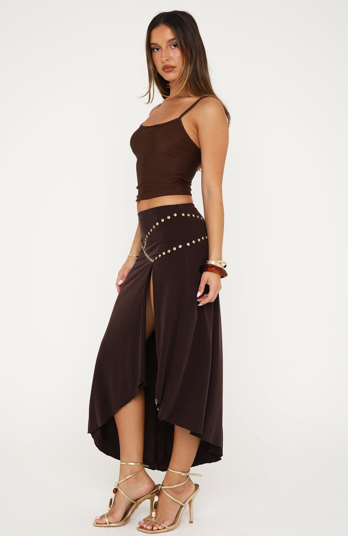 Haute Rebel Midi Skirt Chocolate