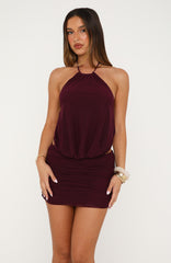 Hot Motion Mini Dress Plum