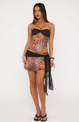 Hot Stitched Mini Skirt Wild Hibiscus