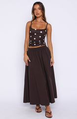 Lost In Your Love Maxi Skirt Chocolate