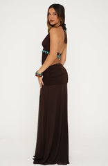 Jungle Glow Maxi Dress Chocolate