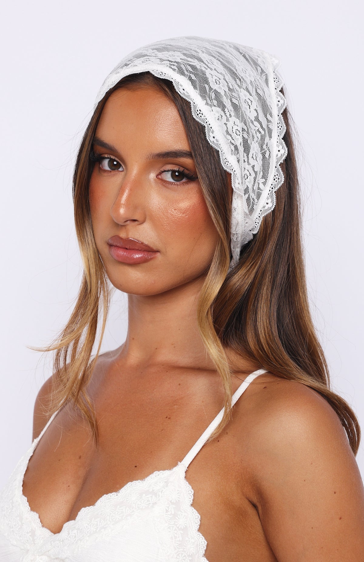 Just As You Are Lace Scarf White