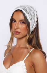 Just As You Are Lace Scarf White