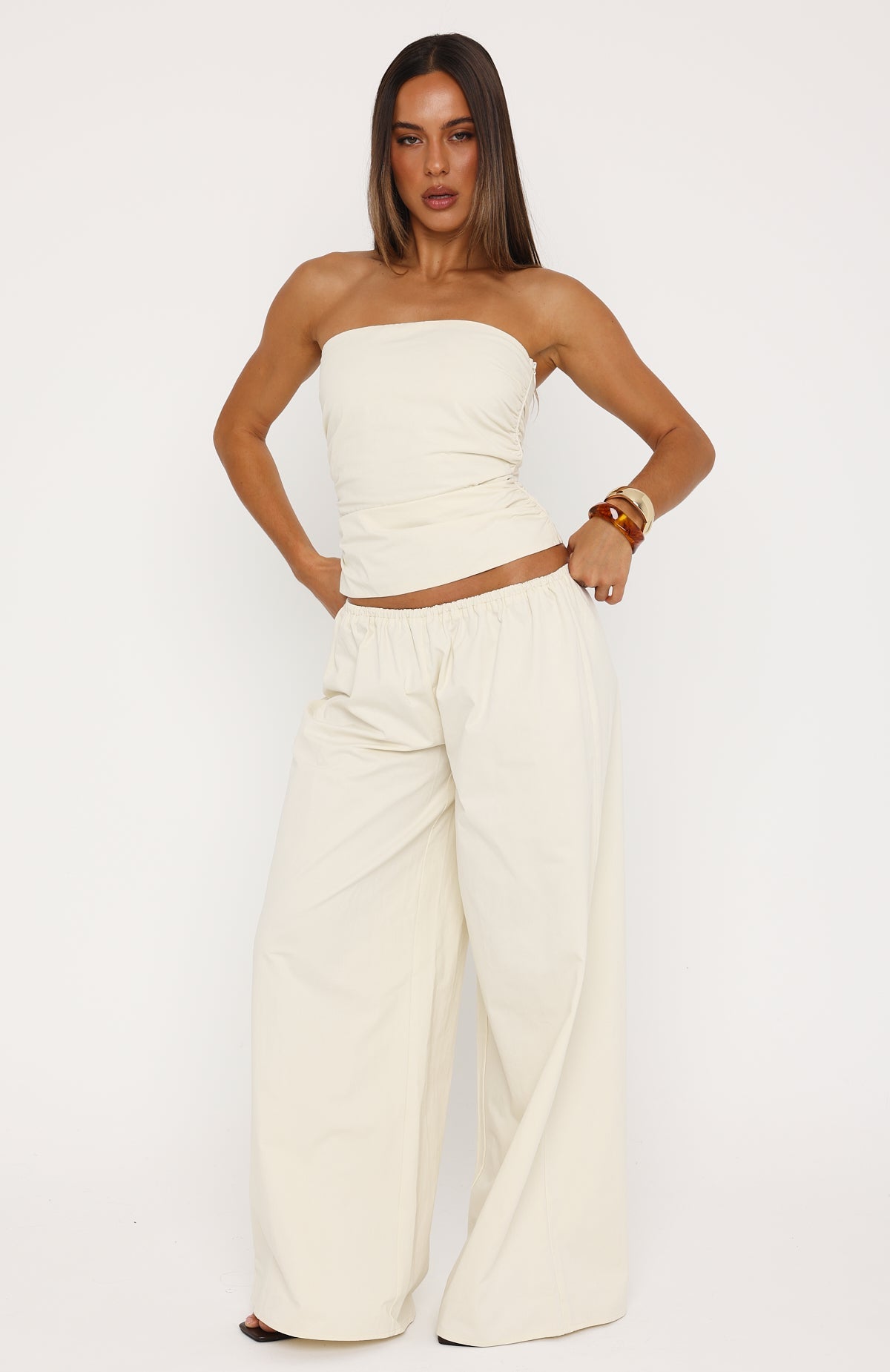 Just Like This Strapless Top Cream