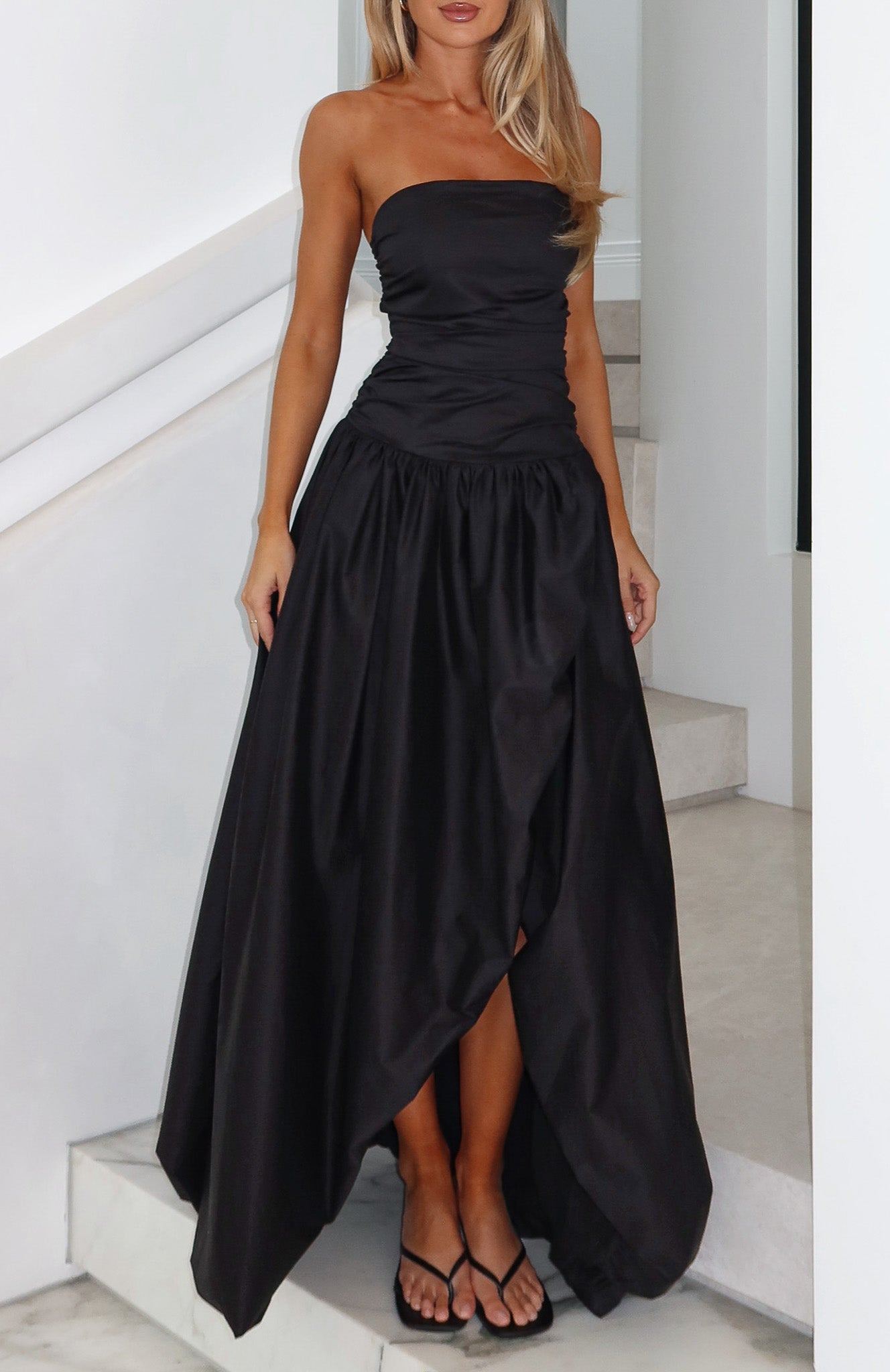 Keep My Promise Strapless Maxi Dress Black