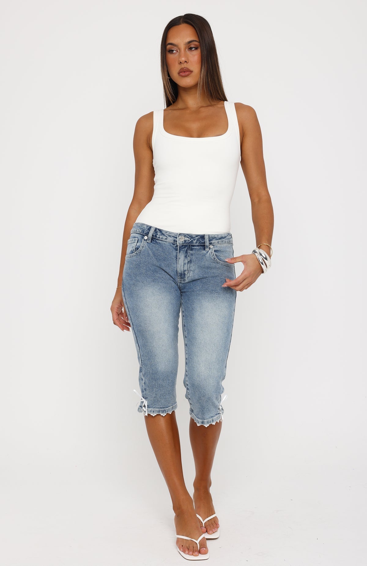 Latisha Low Rise Capri Jeans Vintage Light Blue