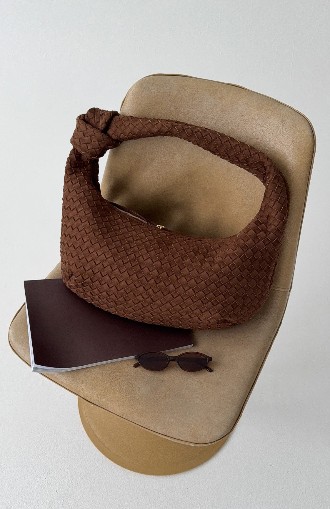 Lexi Shoulder Bag Chocolate Faux Suede