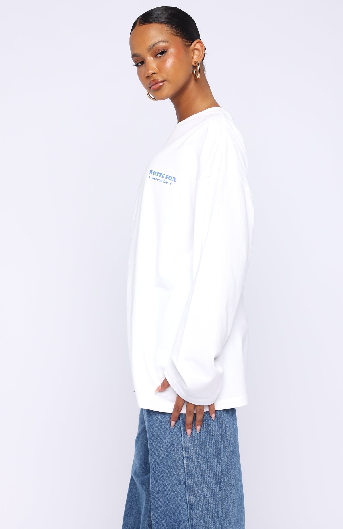 Little Bit Loud Oversized Long Sleeve Tee White