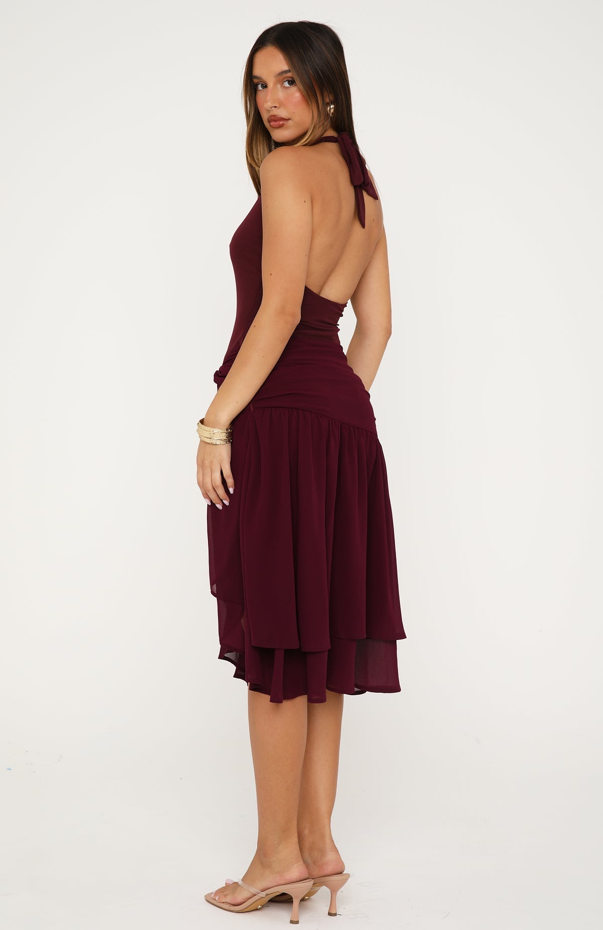 Look Twice Midi Dress Plum