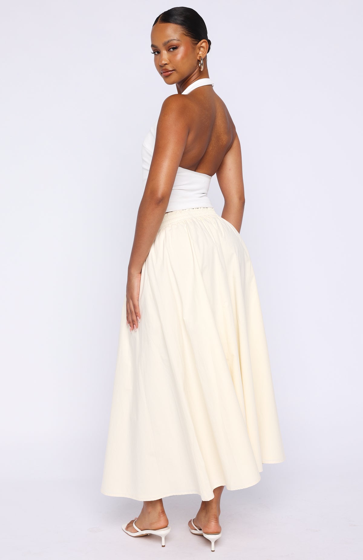 Lost In Your Love Maxi Skirt Cream