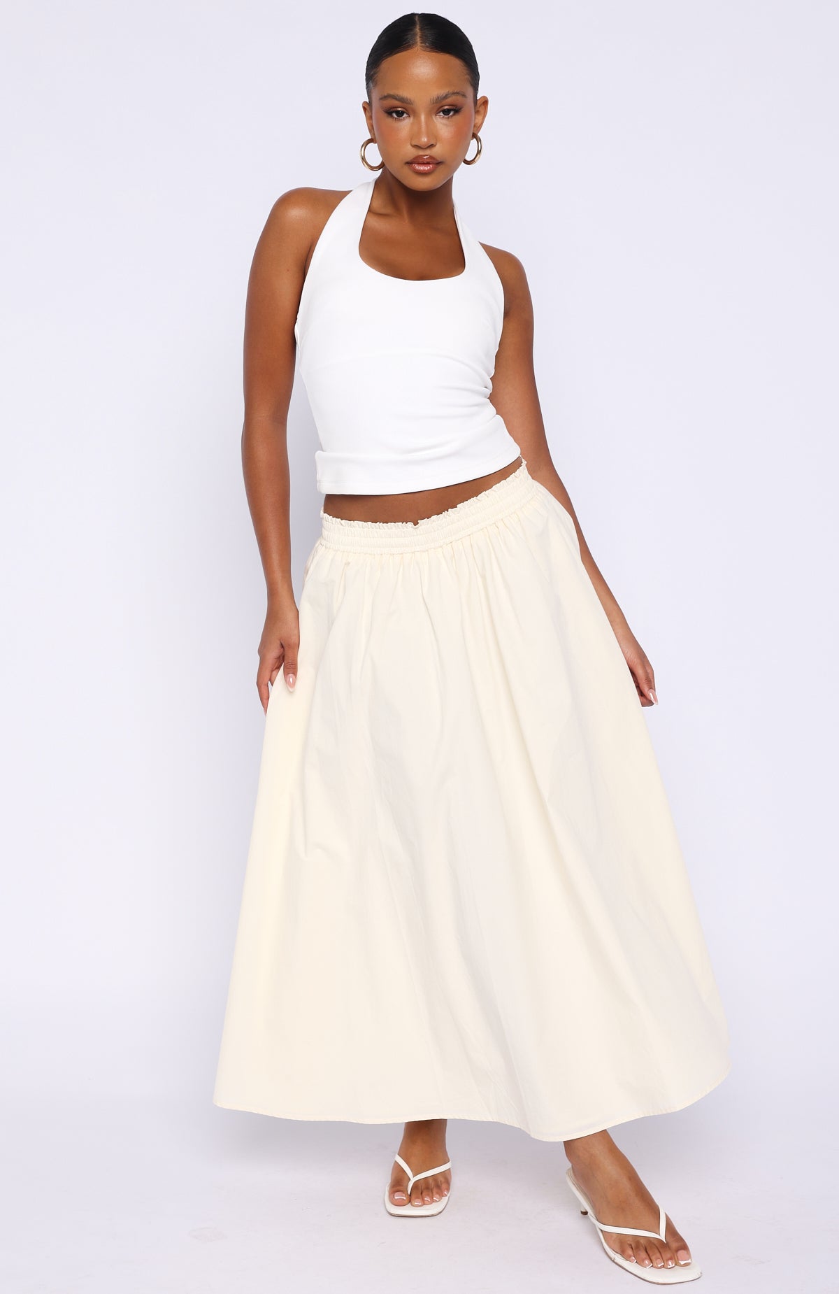 Lost In Your Love Maxi Skirt Cream