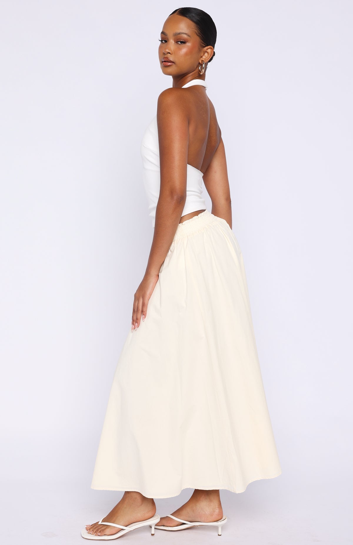 Lost In Your Love Maxi Skirt Cream