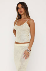 Love Galore Sequin Knit Top Lemon