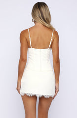 Love Note Mini Skirt Cream