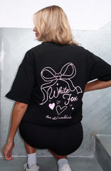 Love You Forever Oversized Tee Black