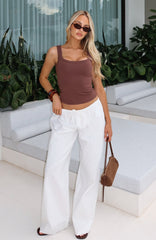 Lover's Refresh Linen Pants White