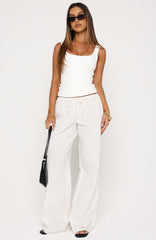Lover's Refresh Linen Pants White