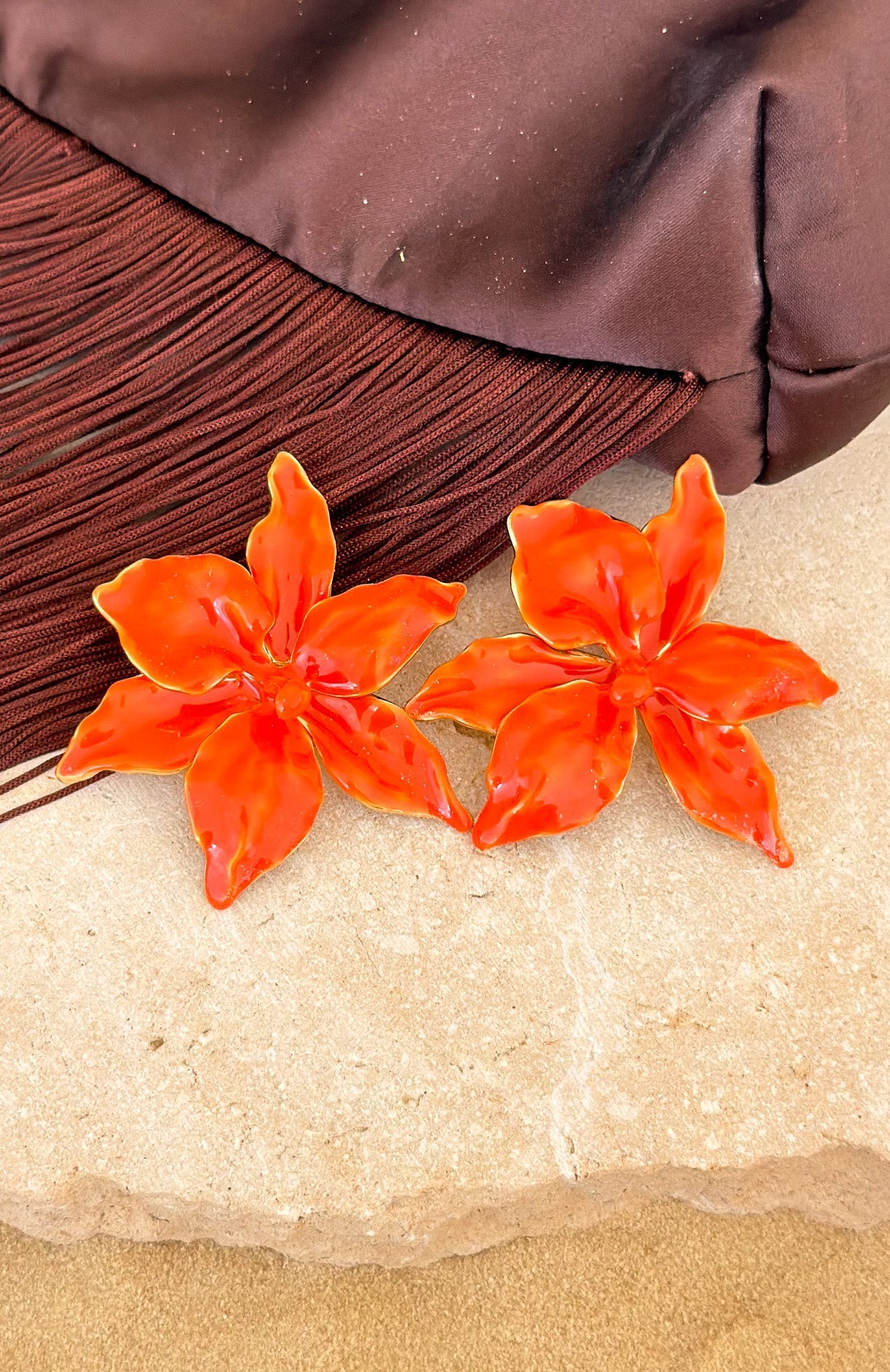 Lucas Earrings Orange/Gold