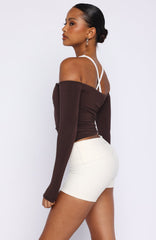Mad For You Long Sleeve Top Dark Chocolate