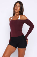 Mad For You Long Sleeve Top Merlot
