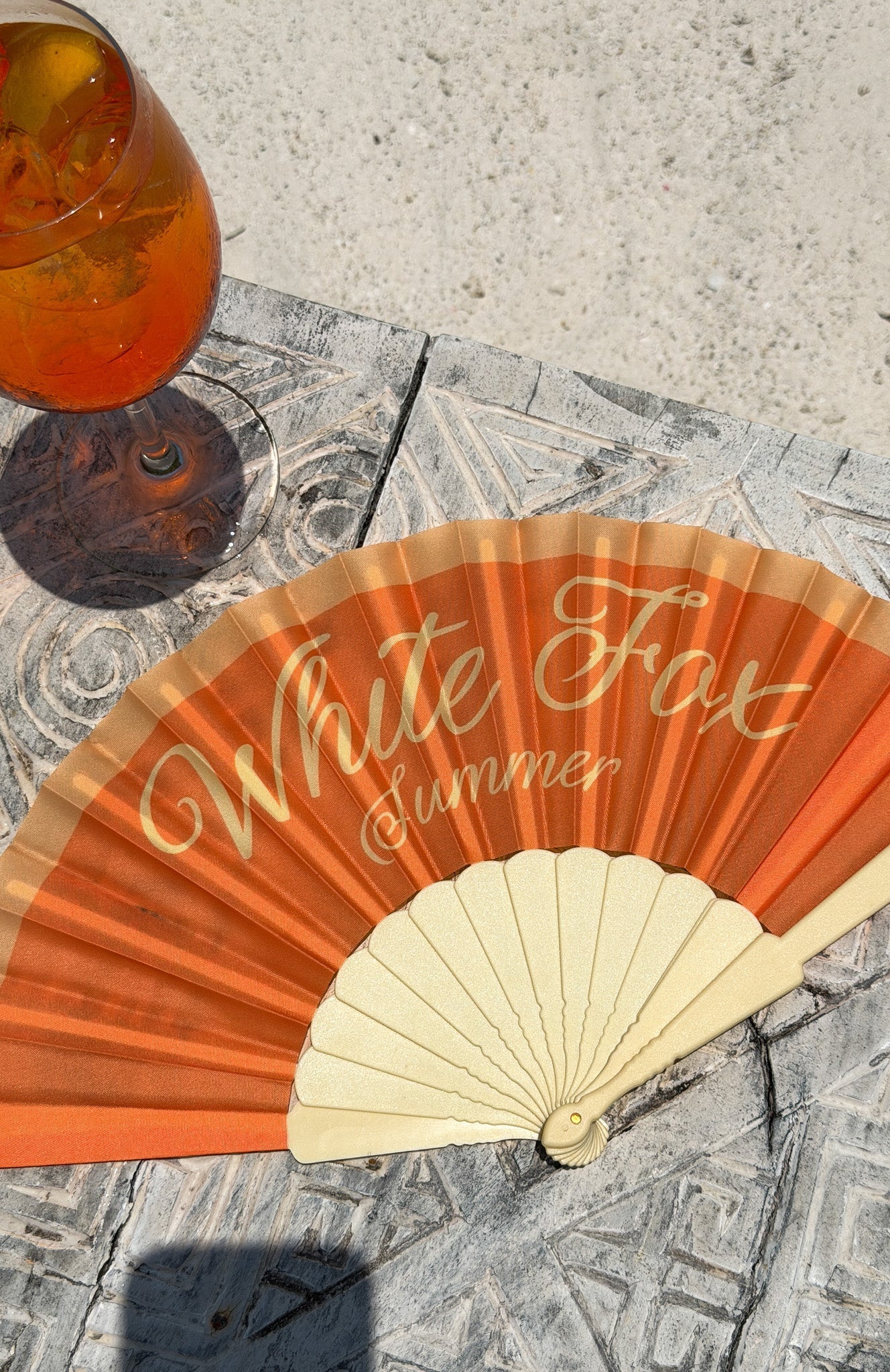 Majestic Mode Hand Held Fan Orange