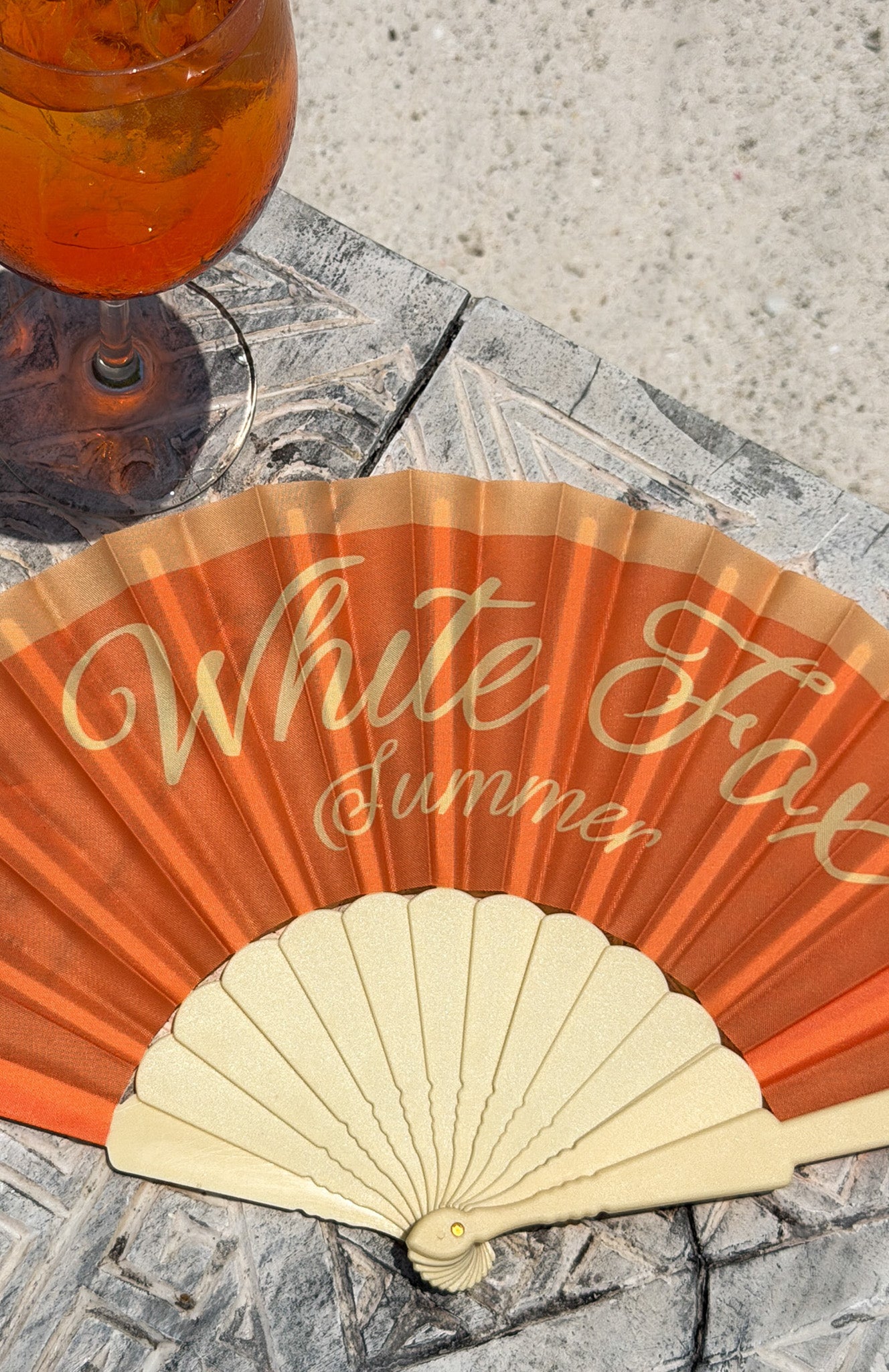 Majestic Mode Hand Held Fan Orange
