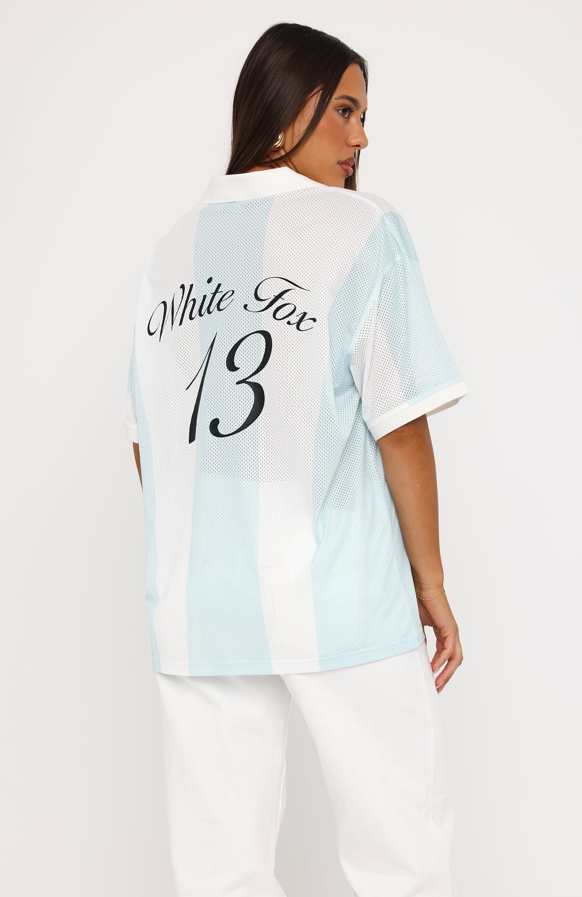 Make Moves Oversized Jersey Teal/White Stripe