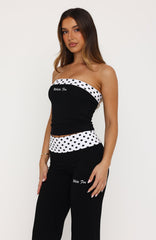 Never In Question Strapless Top Black/White Polka Dot