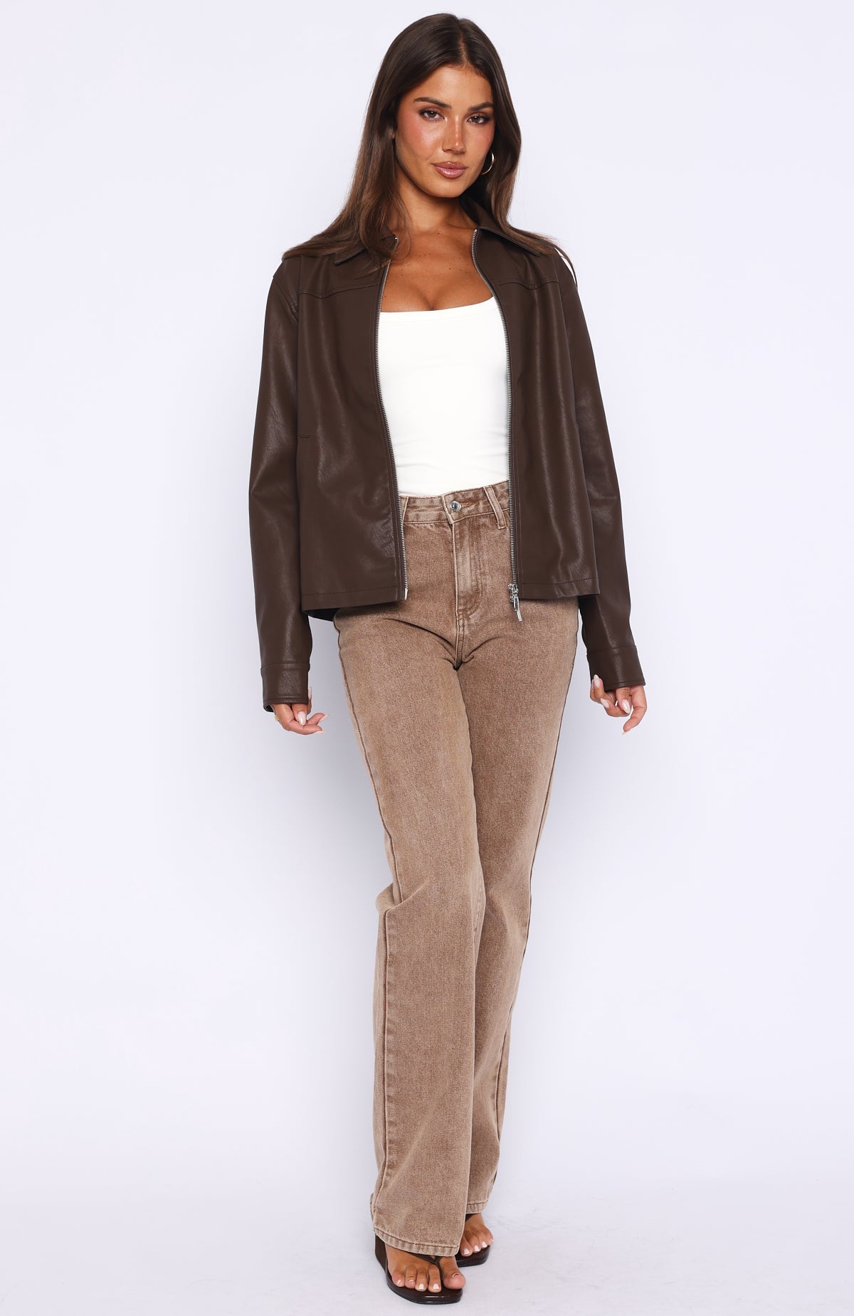 Never Possible Pu Jacket Chocolate