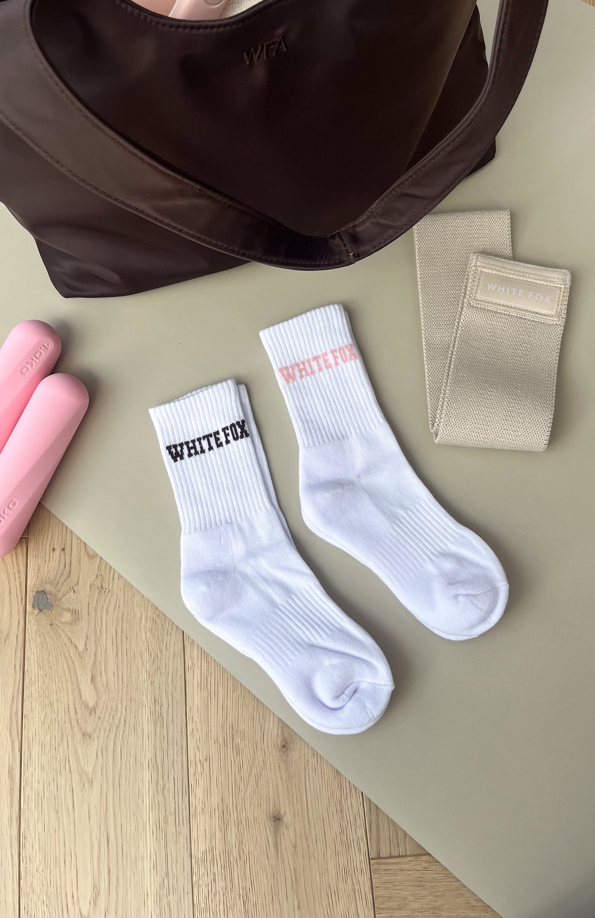No Convincing Socks 2 Pack White/Choc/Dusty Pink