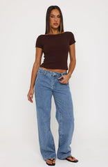 Jealous Side Low Rise Wide Leg Jeans Vintage Blue