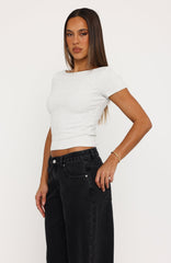 Not Like The Rest Short Sleeve Top Grey Marle