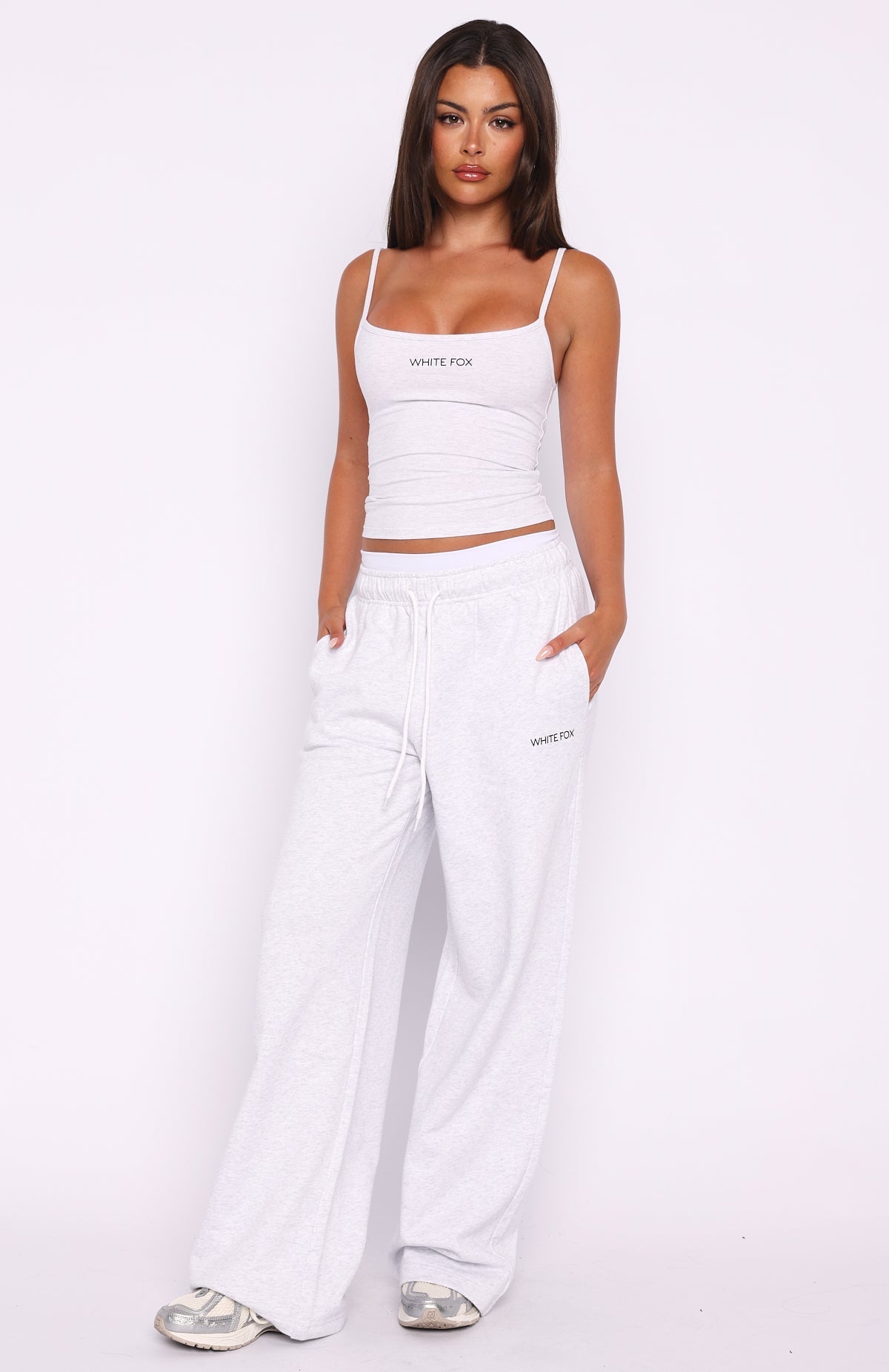 Off The Field Double Waistband Wide Leg Sweatpants Grey
