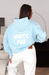 Offstage Printed Oversized Hoodie Blue Ditsy
