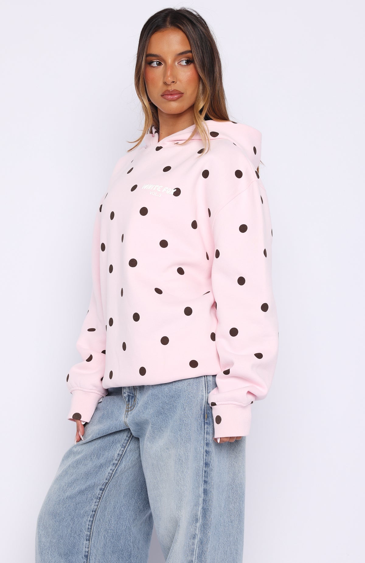 Offstage Printed Oversized Hoodie Posy Polka Dot