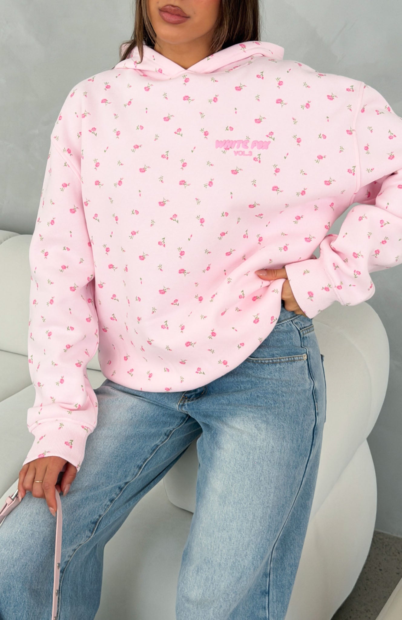 Offstage Printed Oversized Hoodie Posy Ditsy