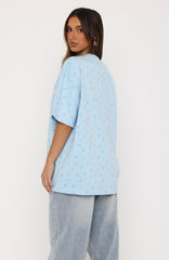 Offstage Printed Oversized Tee Blue Ditsy