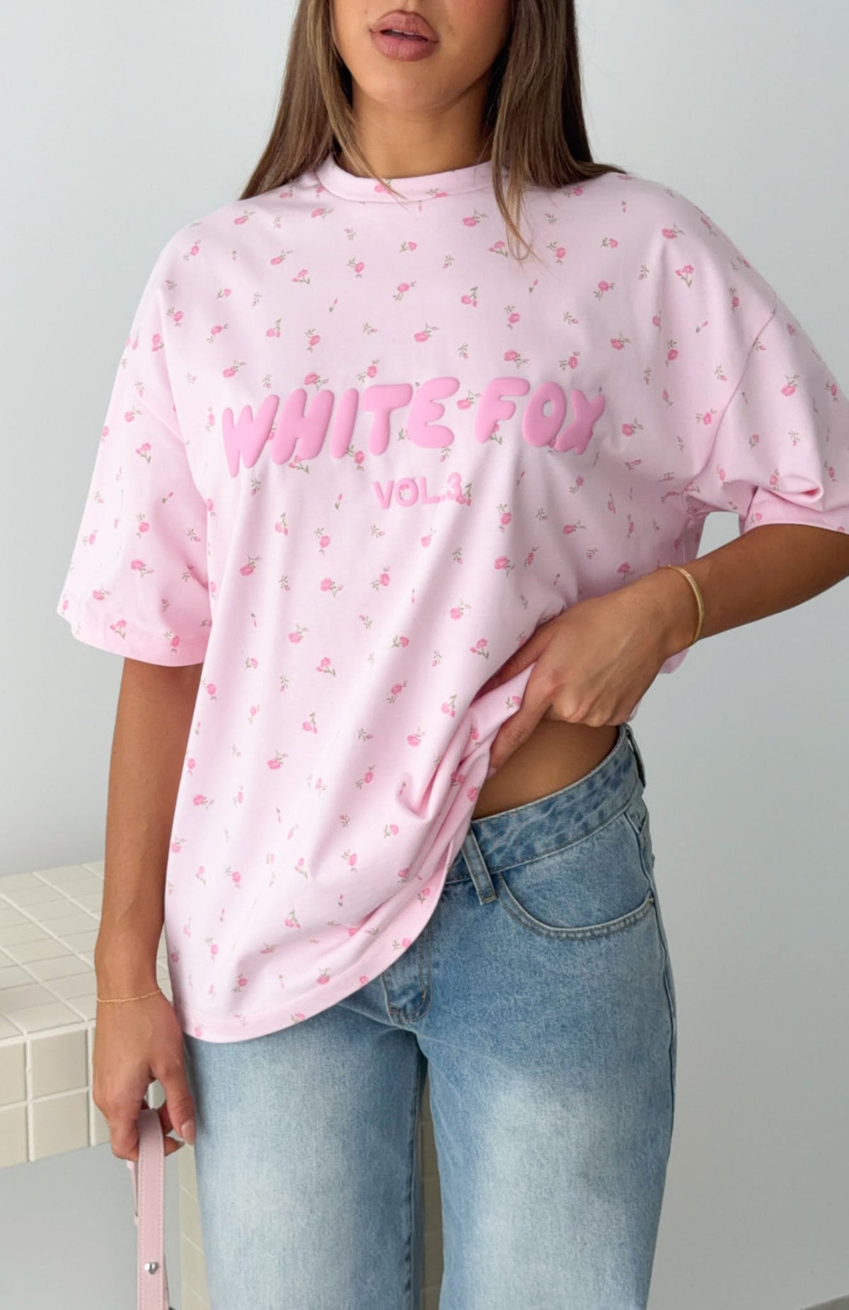 Offstage Printed Oversized Tee Posy Ditsy
