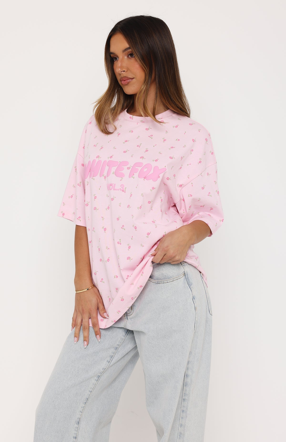 Offstage Printed Oversized Tee Posy Ditsy