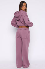 On My Own Terms Wide Leg Sweatpants Dusty Plum