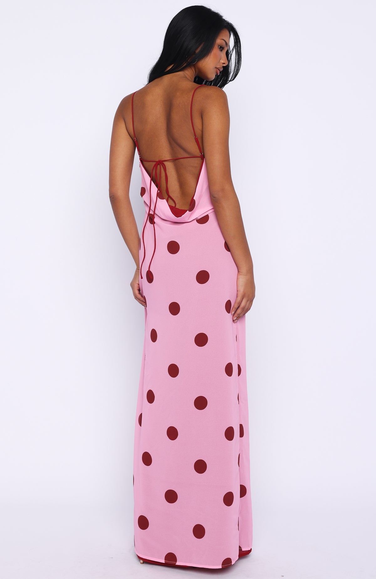 Peony Pop Maxi Dress Pink Polka Dot