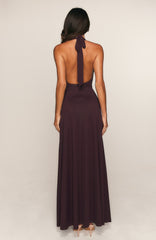 Perfect Illusion Halter Maxi Dress Dark Cherry