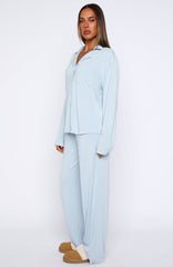 Pillow Talk Long Sleeve Pyjama Set Dusty Blue