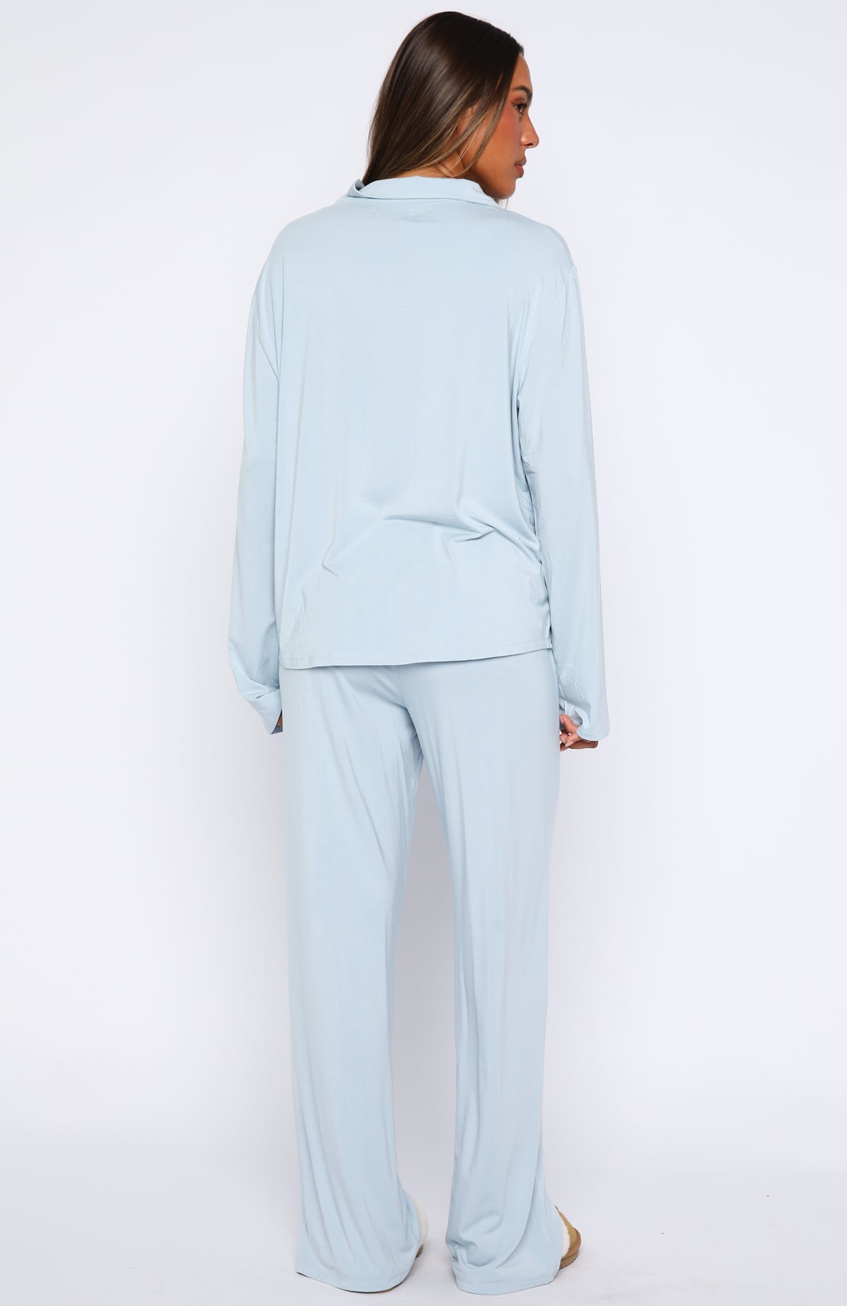 Pillow Talk Long Sleeve Pyjama Set Dusty Blue