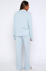 Pillow Talk Long Sleeve Pyjama Set Dusty Blue