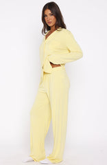 Pillow Talk Long Sleeve Pyjama Set Lemon