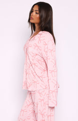 Pillow Talk Printed Long Sleeve Pyjama Set Posy Bow