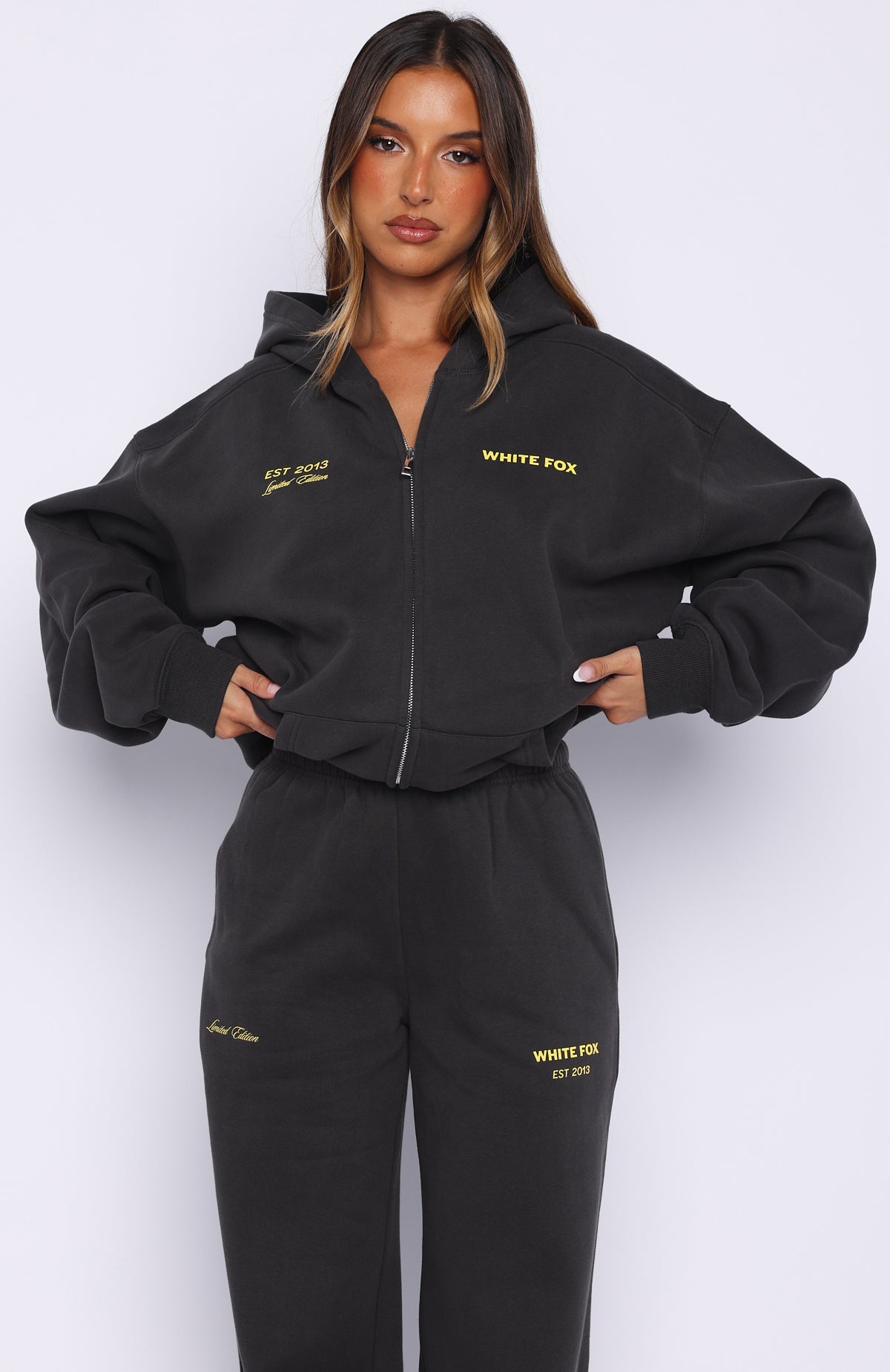 Proving Myself Wrong Zip Front Hoodie Charcoal